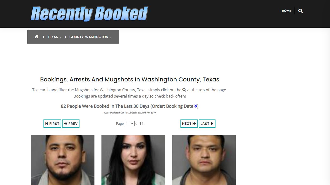 Bookings, Arrests and Mugshots in Washington County, Texas