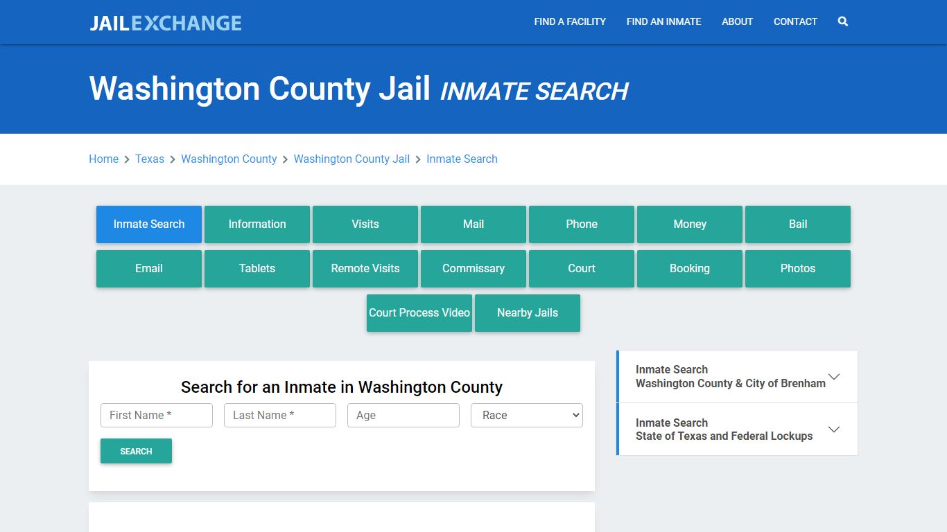 Washington County Jail, TX Inmate Search: Roster & Mugshots